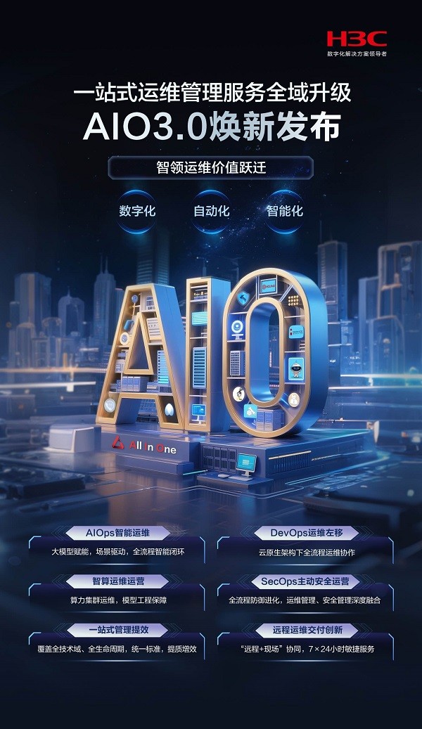 AI时代运维范式重构：新华三AIO3.0以全域能力实现价值跃迁